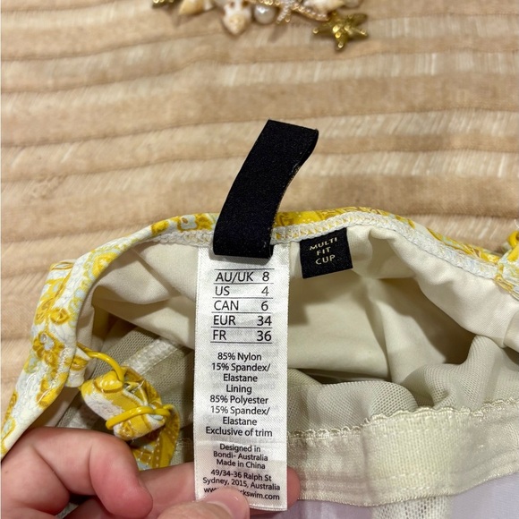 NipTuck Swim Yellow and Light Blue Paisley Tankini Woman’s Size 4 - Picture 7 of 7